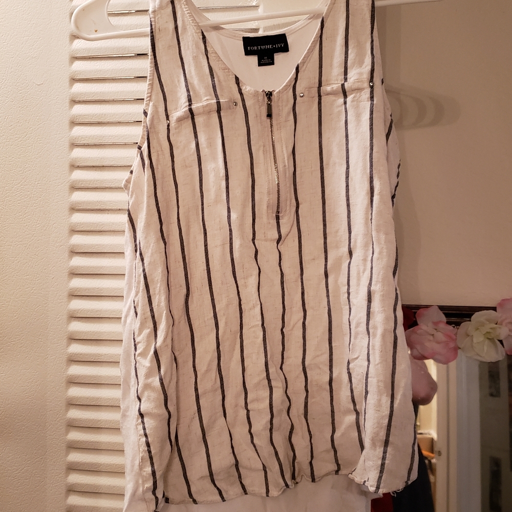 Black and white stripped tank top
